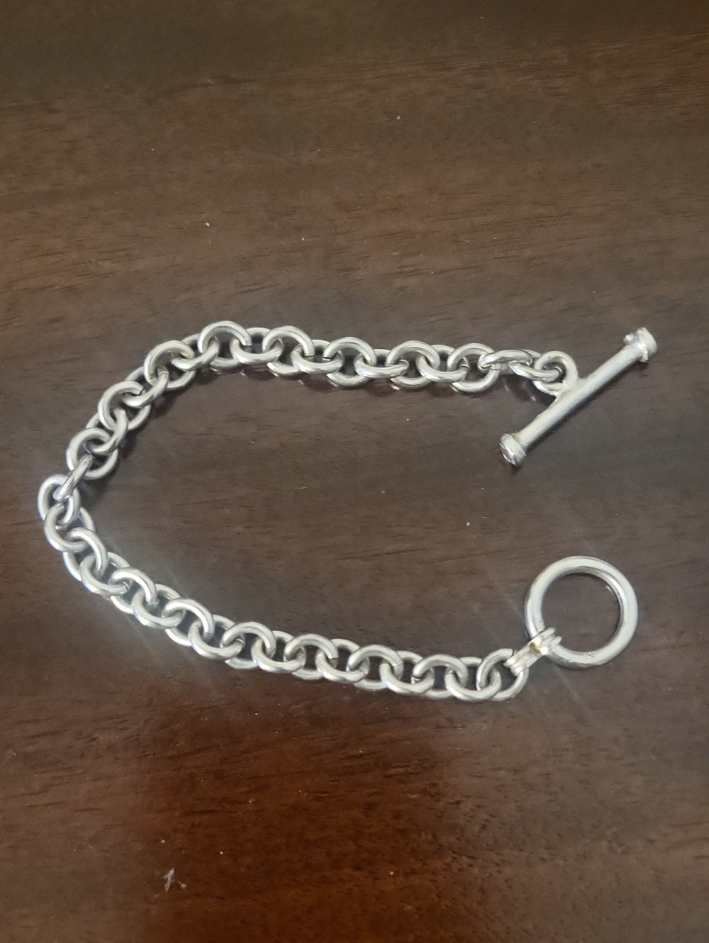 Classic Silver Women's Toggle Chain Bracelet